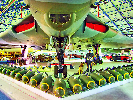 Vulcan bomber from the front as its rear is too huge to photograph.