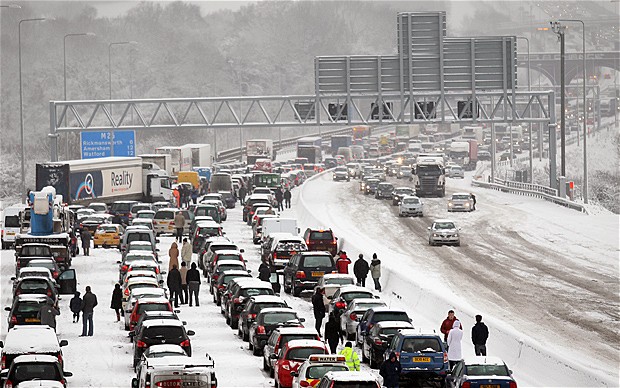 M25 in the snow
