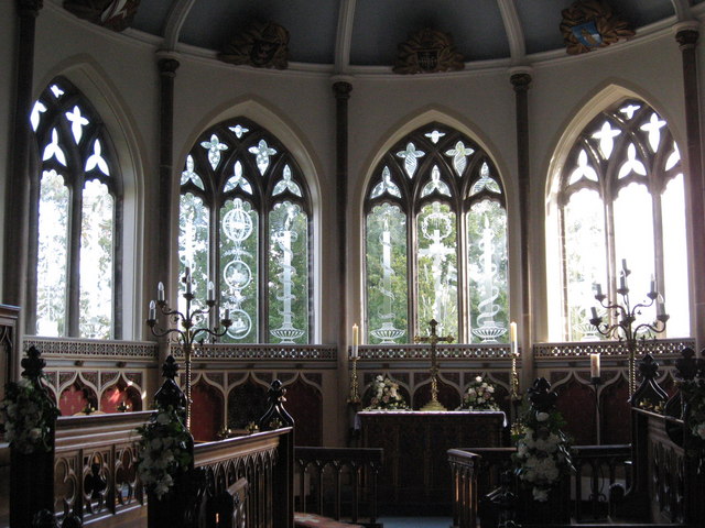 Engraved windows in St Nicholas Church