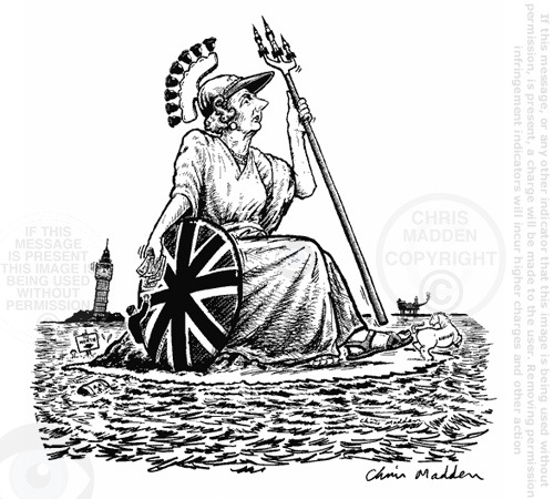 Mrs Thatcher as Britannia