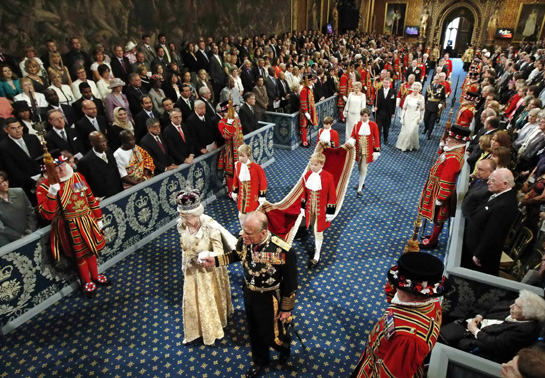 HM The Queen enters Parliament