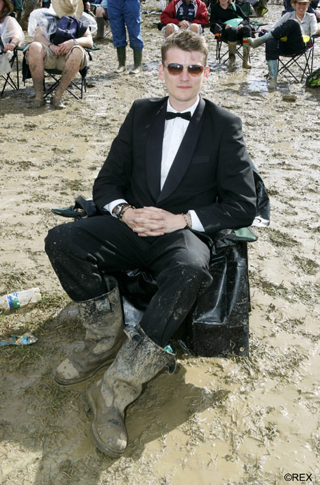 Glastonbury Suits in mud