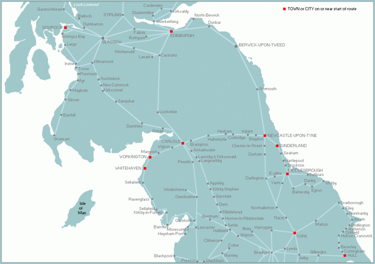 Northern England Train map