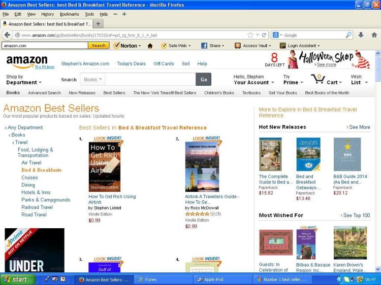 Number 1 best seller Bed and breakfast Travel Reference