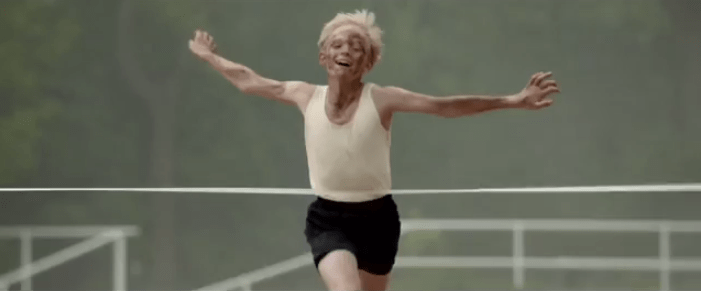 Rudy Steiner blacks up to emulate his idol, Jesse Owens