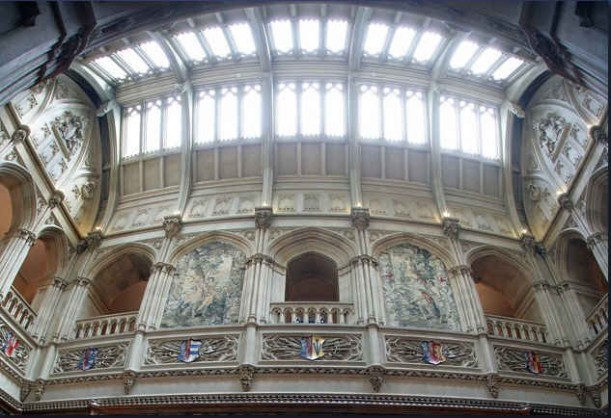 The splendid roof above Highclere Saloon and stairs.
