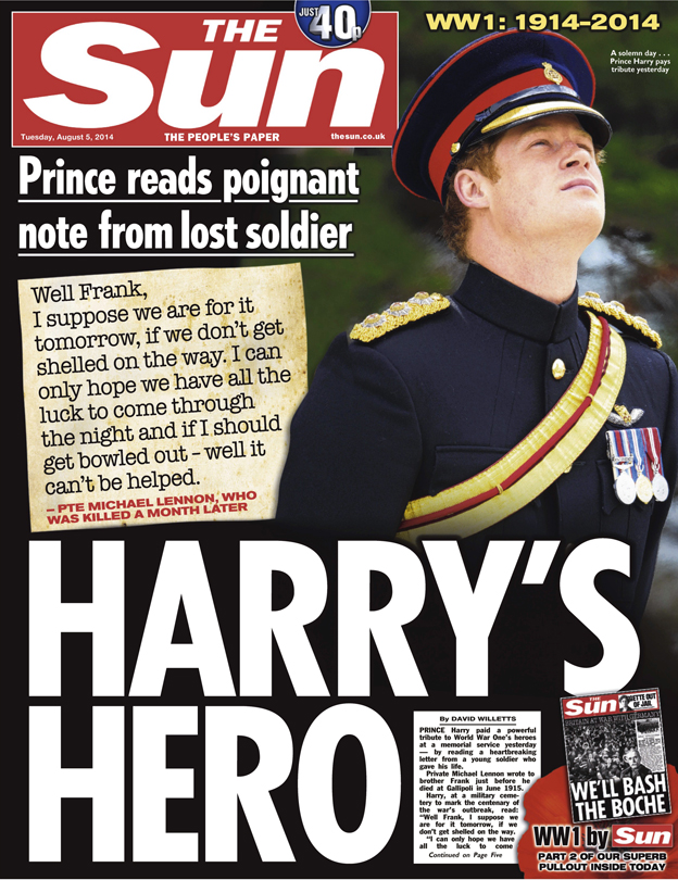 Prince Harry at the unveiling of the new memorial arch in Folkestone.