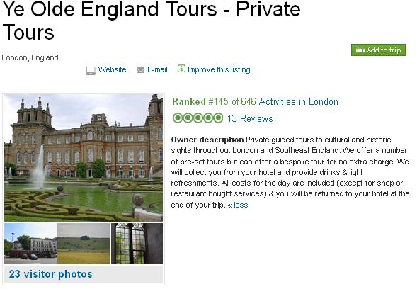 Trip Advisor 5 star rated