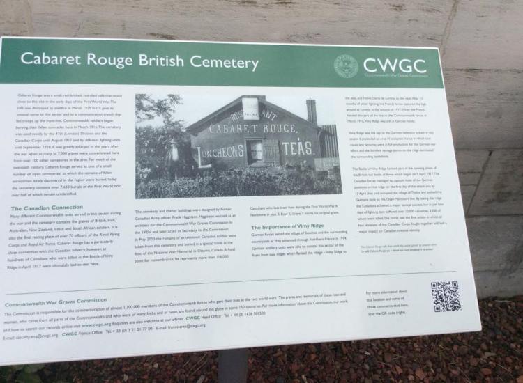 Information board for the cemetery.