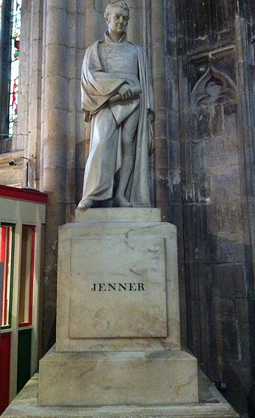 Memorial to Edward Jenner in Gloucester Cathedral.  Photo by Andrew Rabbott.