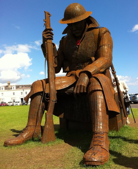 New statue of a Tommy at Seaham (photo from BBC)