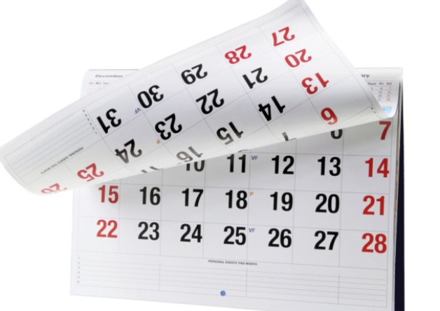 Today, weekends are often highlighted in red print.