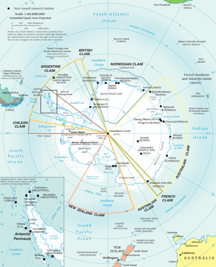 Map of Antartica