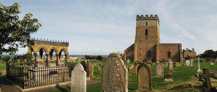 The memorial in the graveyard of the ancient St Aidan's church