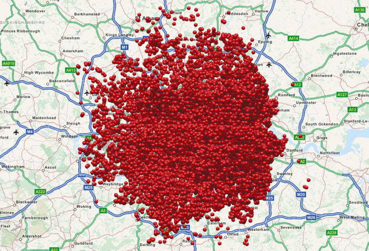 The London Blitz mapped.