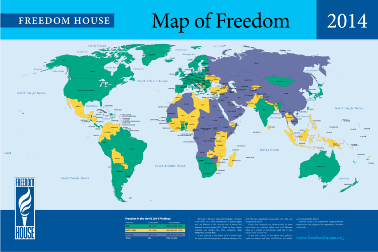 Map of World Freedom 2014