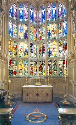The Battle of Britain memorial window in the Royal Air Force chapel