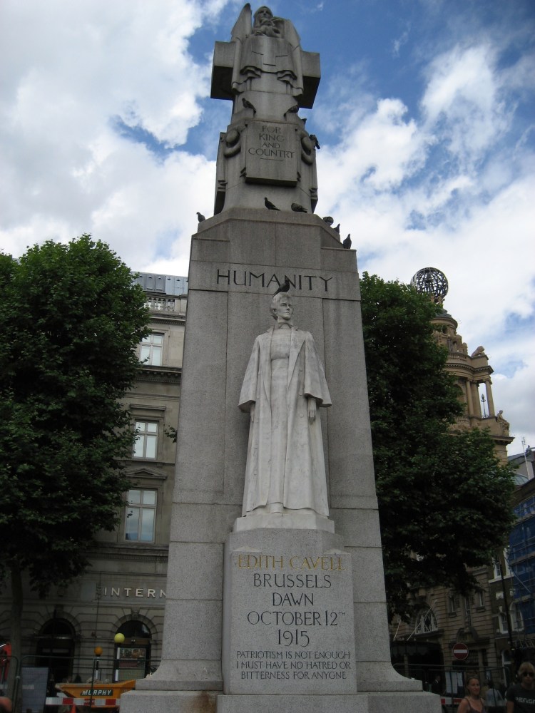 Edith Cavell Memorial in St Martins Place, London.