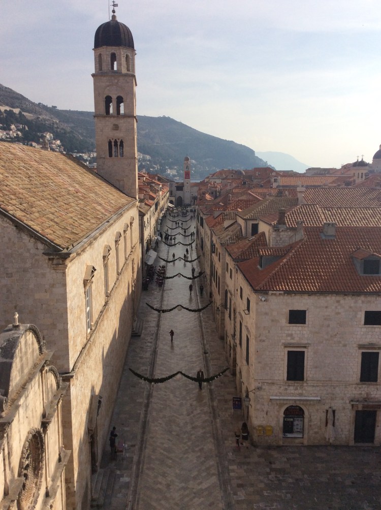 Looking down the  main street of Dubrovnik