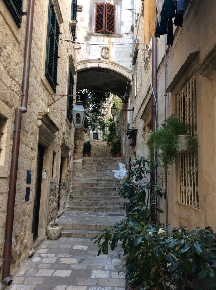 There are several higgledy-piggedly tunnels and bridges with buildings on top throughout the side-streets.