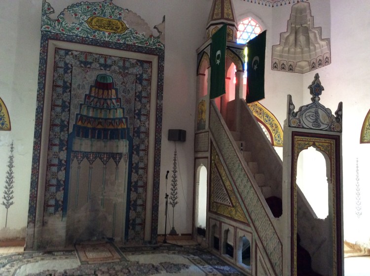 Inside the ornately decorated 17th cebtury mosque