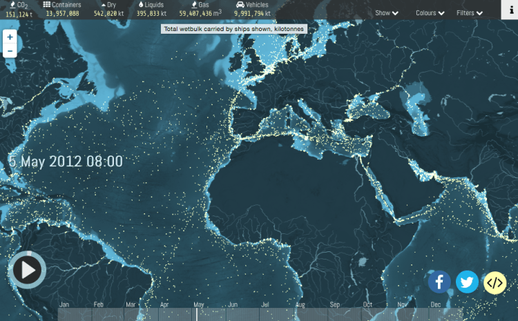 Tracking the cargo ships of the world.