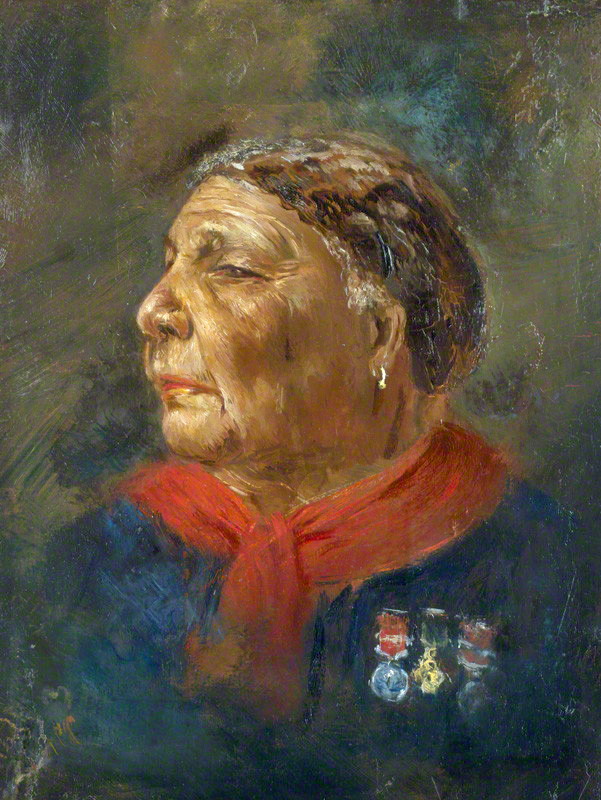 Painting of Mary Seacole in later life by Albert Charles Challen, oil on panel, 1869.