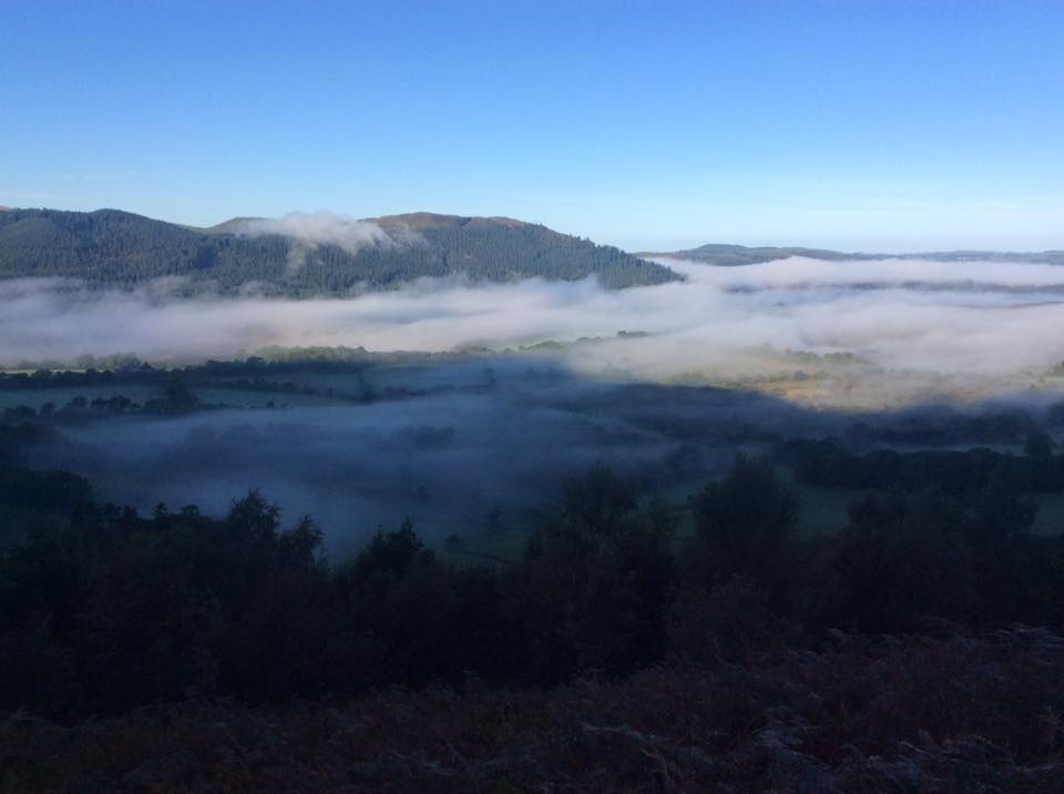 The early morning mists obscure Lake Bassenthwaite