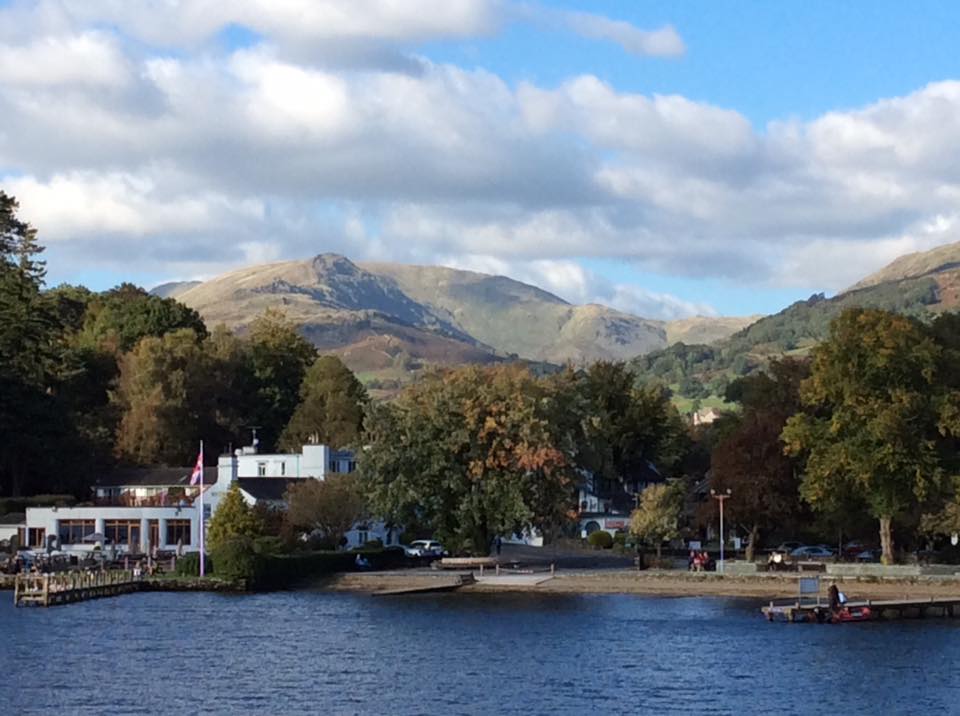 At the northern terminus of Lake Windermere near Ambleside