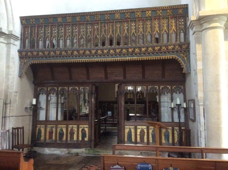 These old screen used to be common until King Henry VIII decided to get rid of them for their Catholic characteristics. However in places distant and remote from London, the locals had no wish to listen to the crazy Metropolitan crowds and would hide the screens when soldiers arrived at random to ensure the law if the king was being obeyed. Once they'd gone, the screen was put back in place.   