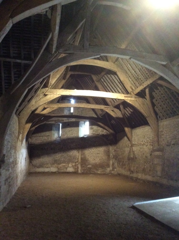 Inside Lacock Tithe barn, 7-800 years old if it is a day. 