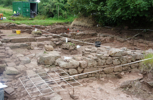 A small part of Trellech uncovered.