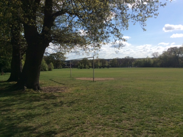 Following the cricket ground is a large park with 6 or 7 football pitches. The goals stay up permanently but the netting and flags appear only for the Sunday League football fixtures.