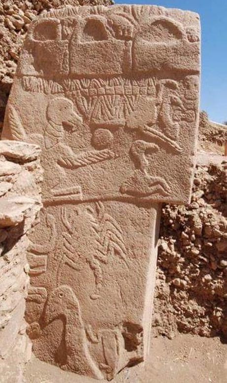 The-Vulture-Stone at Gobekli Tepe in Anatolia, Turkey.