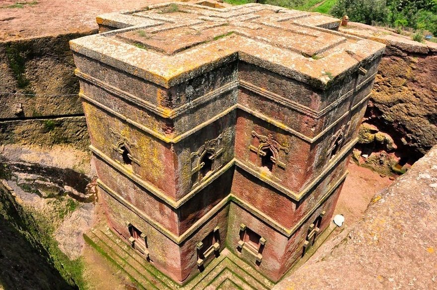 One of the famous rock churches of King Lalibela of Ethiopia