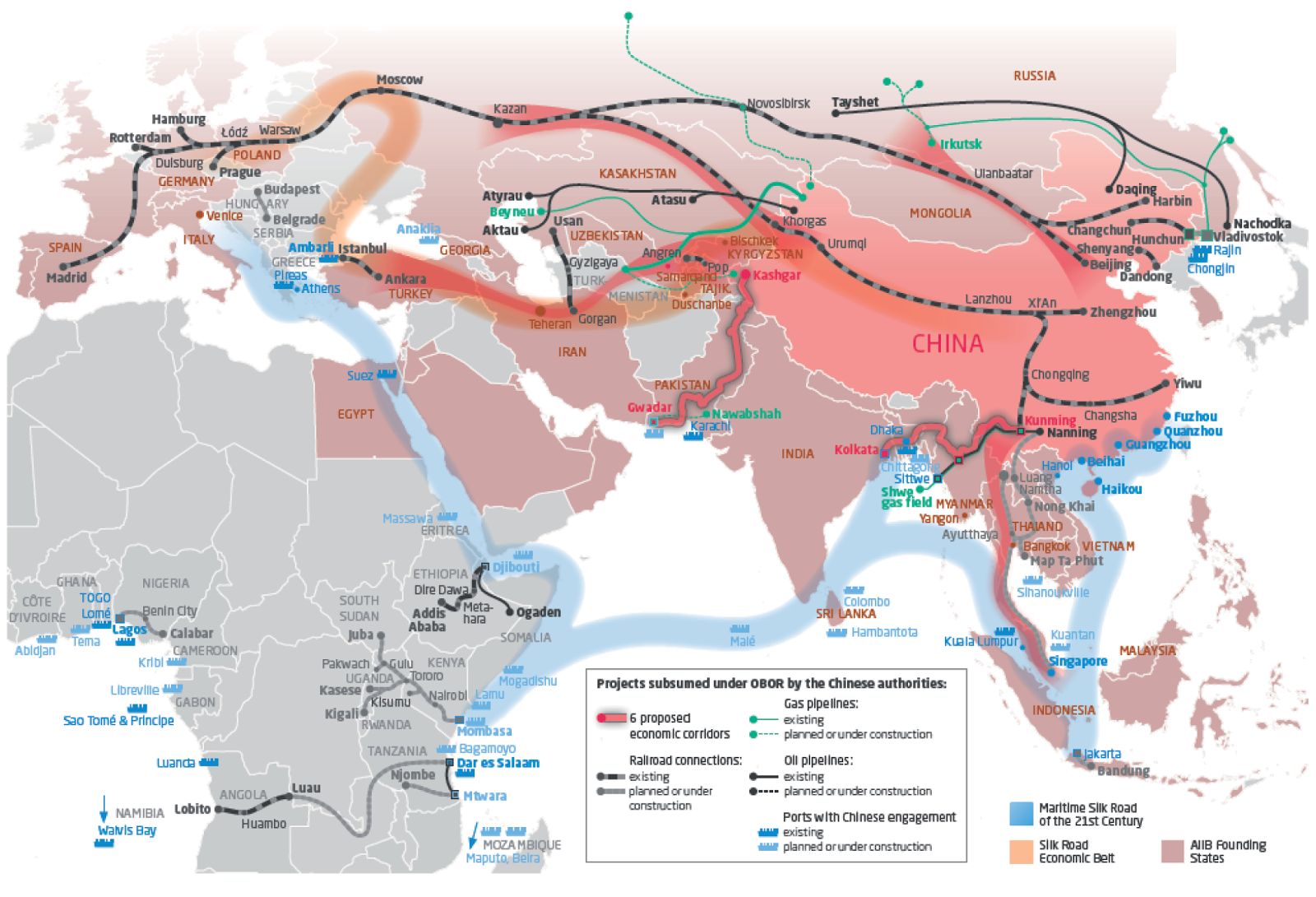 One Belt One Road Map - From London to Bejing and beyond.