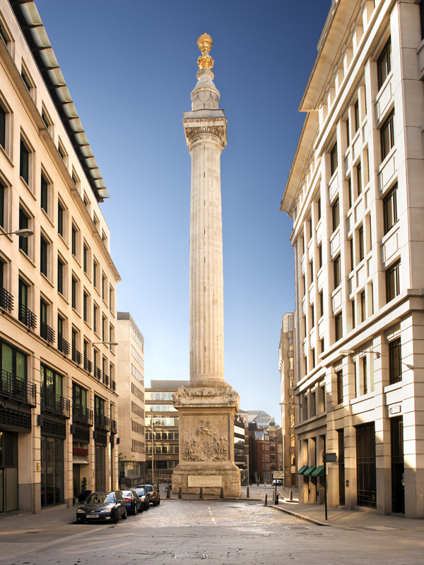 Standing at 202 feet of 62 metres, The Monument remembers one of the greatest disasters of all time to befall London, The Great Fire of London.