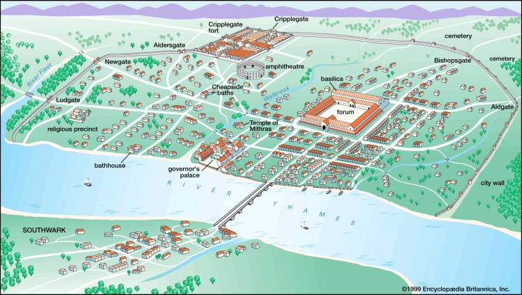 Map of Roman London - Londinium