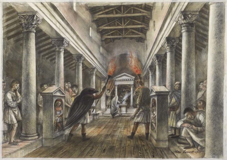 Reconstruction-by-Alan-Sorrell-of-the-interior-of-the-Temple-to-Mithras-®-Museum-of-London-1024x723