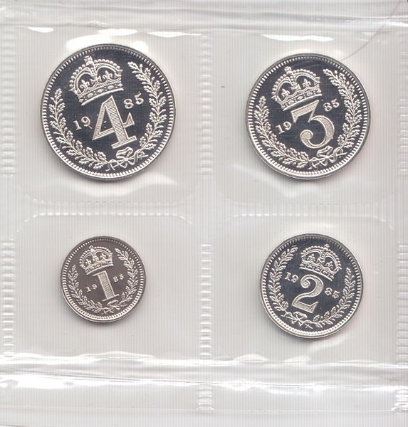 Modern era Maundy Money, this a set from 1985.