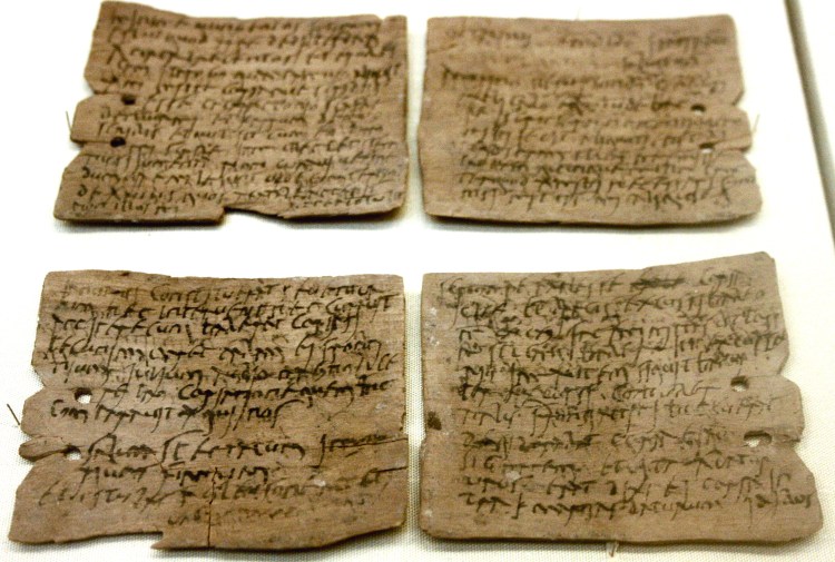 Just some of the many Roman writing tablets found at Vindolanda.