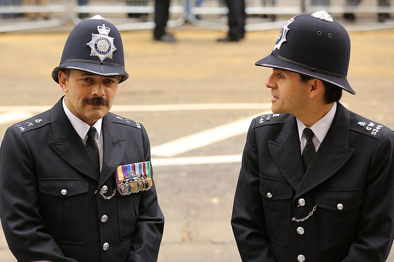 Two modern day police in a uniform extremely similar to their 19th century forebears. Photo by Ronnie Macdonald.