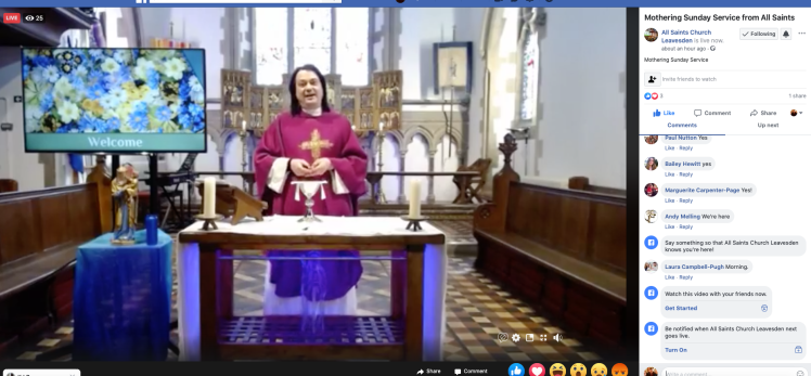 My church currently performing its Sunday service on Facebook!