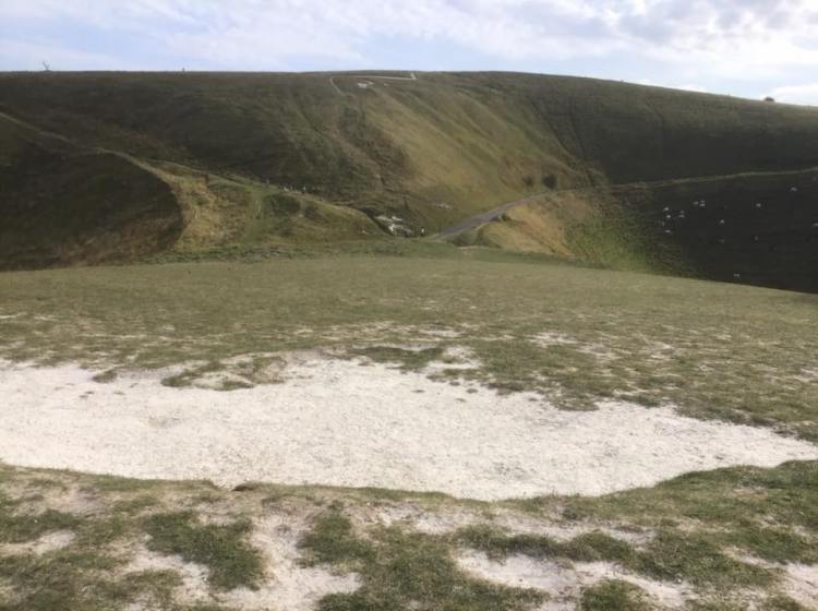 Looking up Whitehorse Hill 