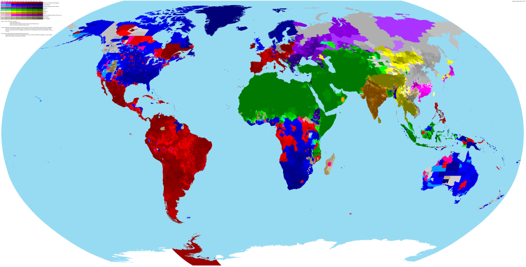 Map of world religions
