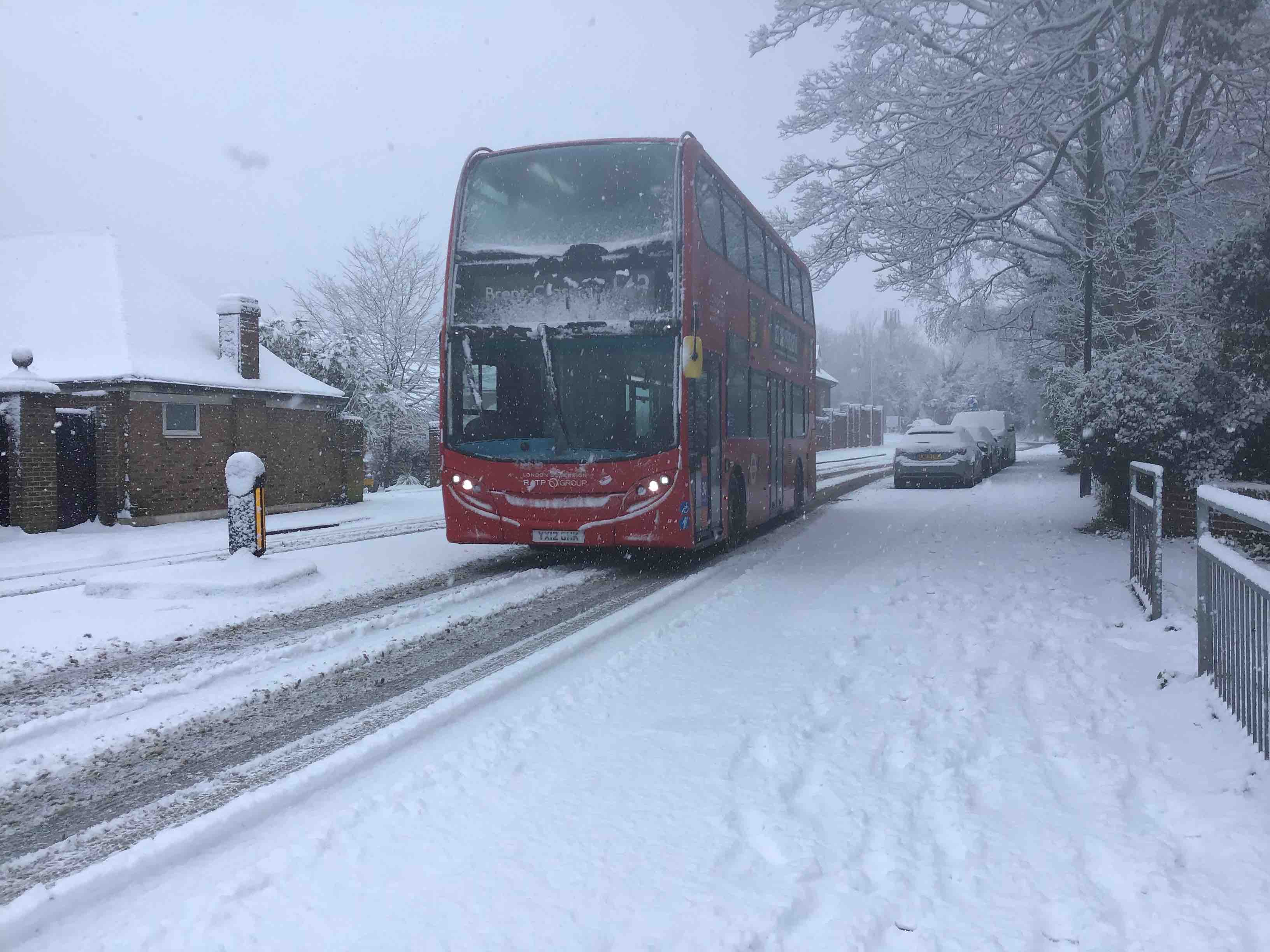 London bus snow
