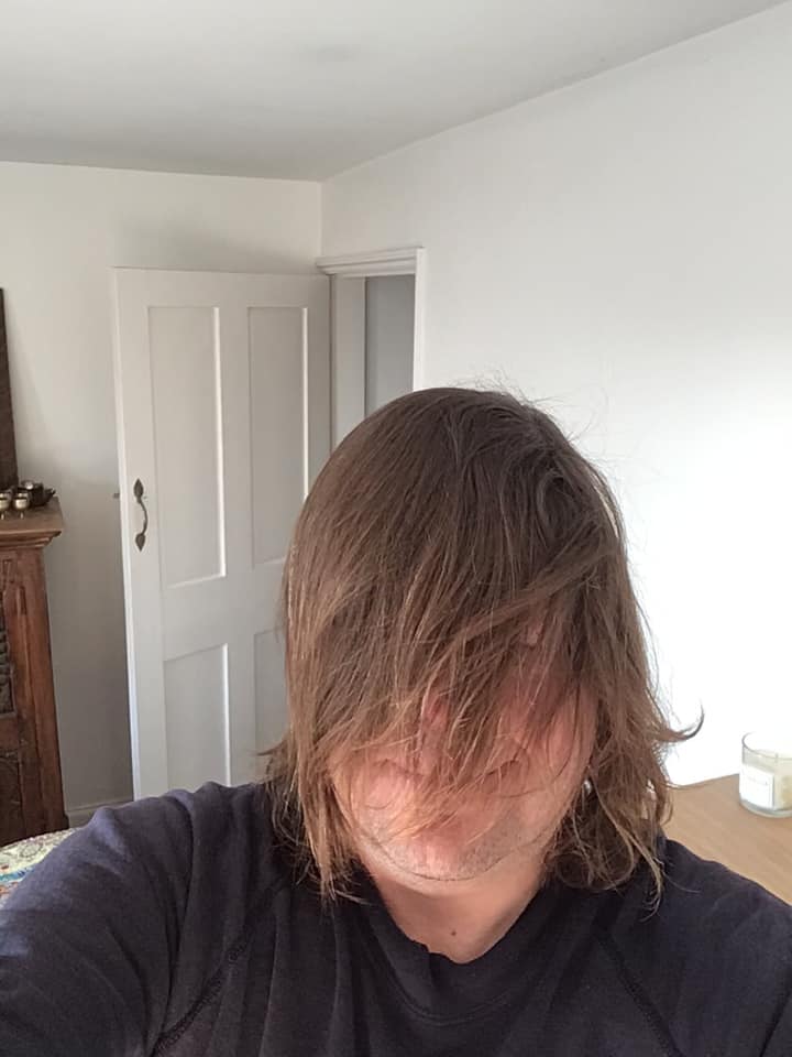 Me in my Cousin-It phase from The Addams Family!