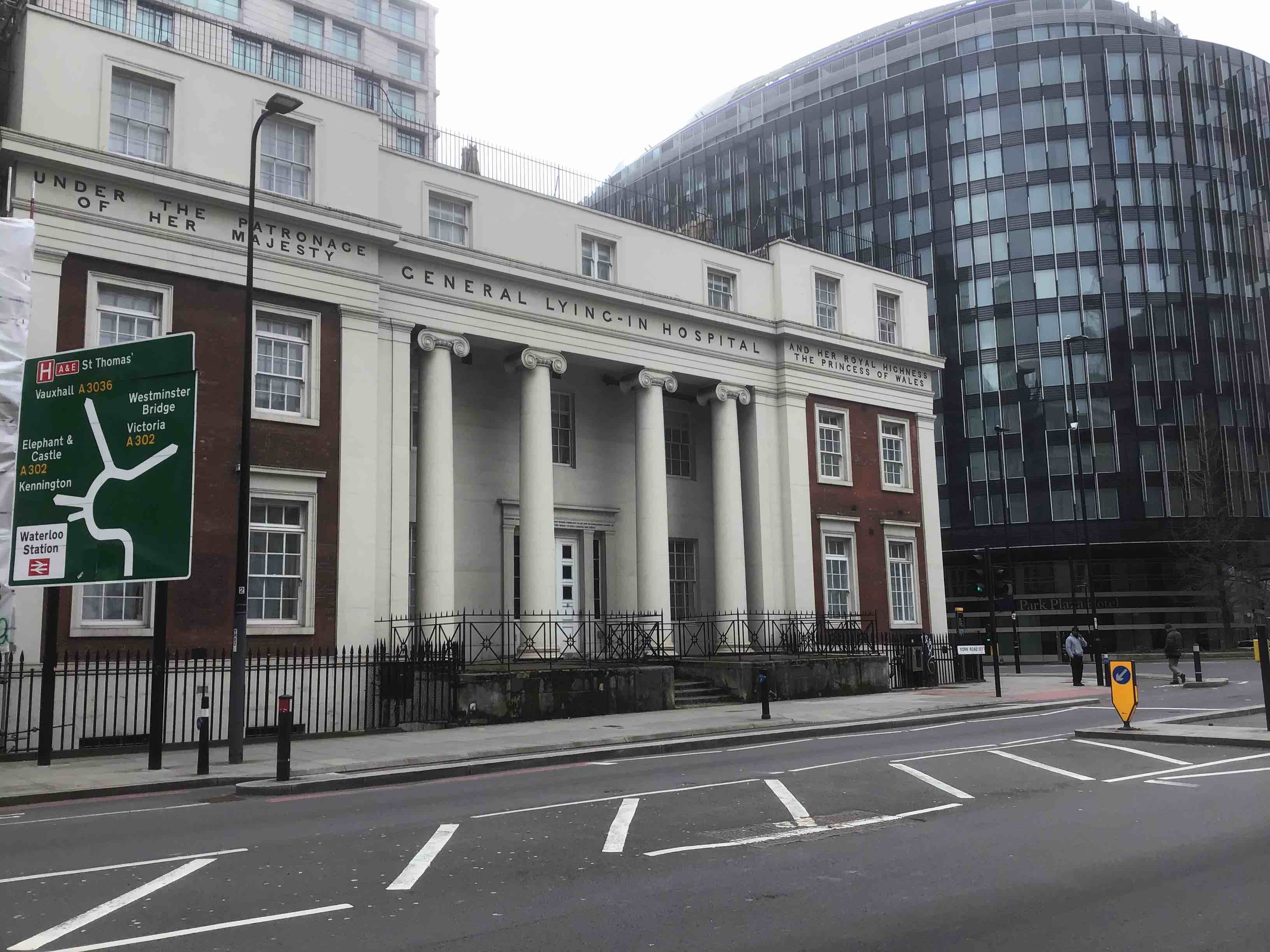 The Lying-In hospital which is just across the river from the Houses of Parliament as you might be able to guess from the road sign.