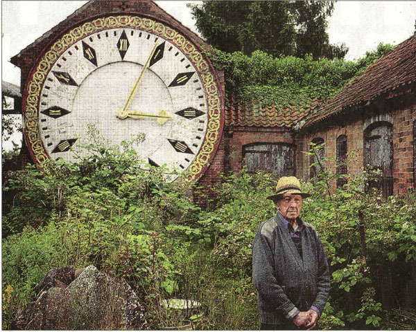 Mr Hoggard who clearly spent more time repairing the clock than gardening.